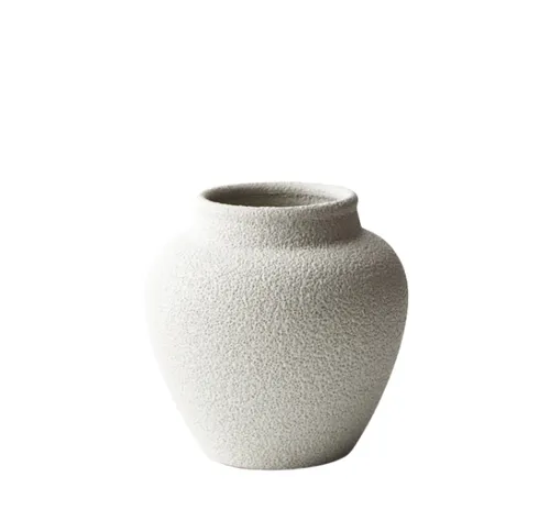Ceramic cream odisee vase small