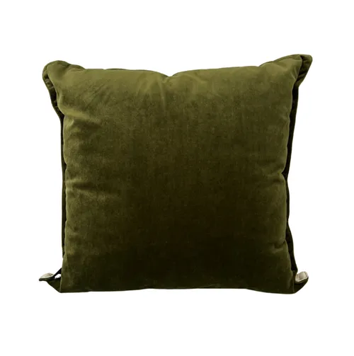 Green bright velvet feather cushion 