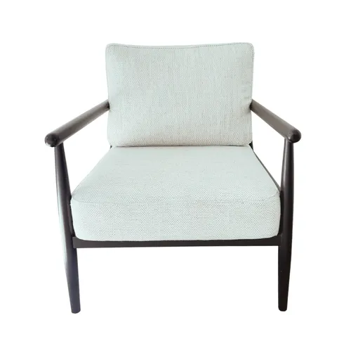 Black Frame Cream Armchair