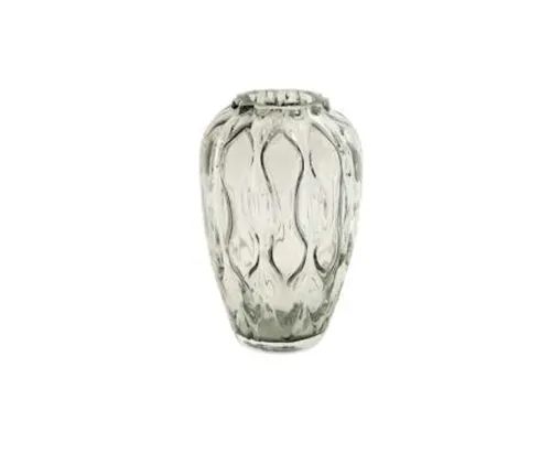 Glass grey bubble vase medium