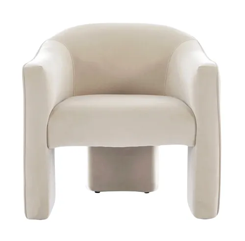 Beige Velvet Armchair