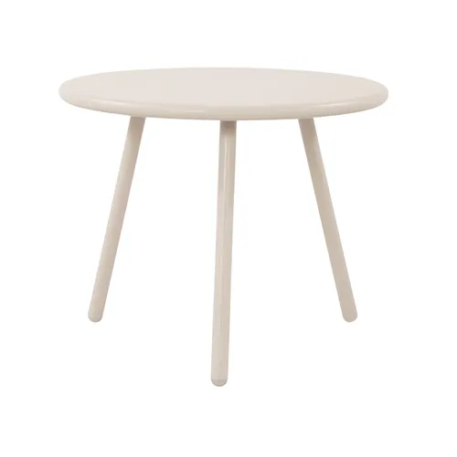 Cream Outdoor Metal Round Side Table 