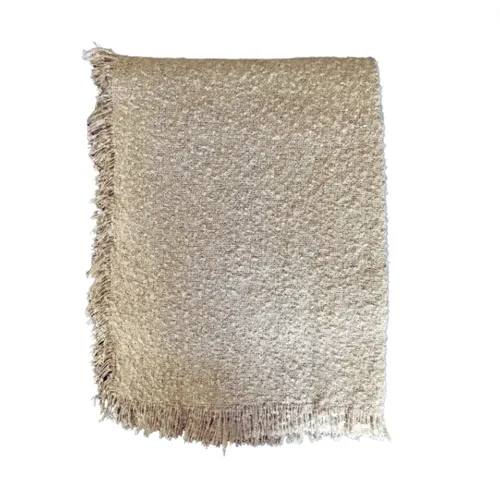 Brown boucle throw