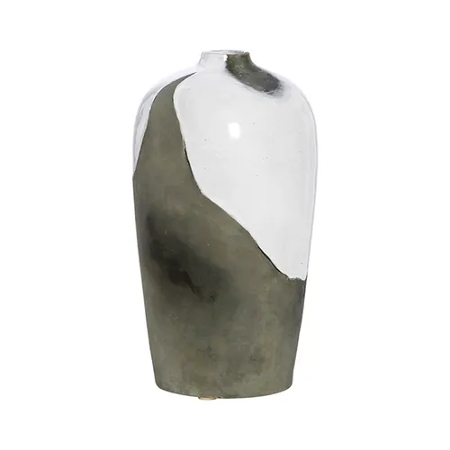 Terracotta black / white vase large
