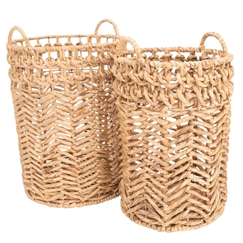Natural Rope Weave Tall Basket