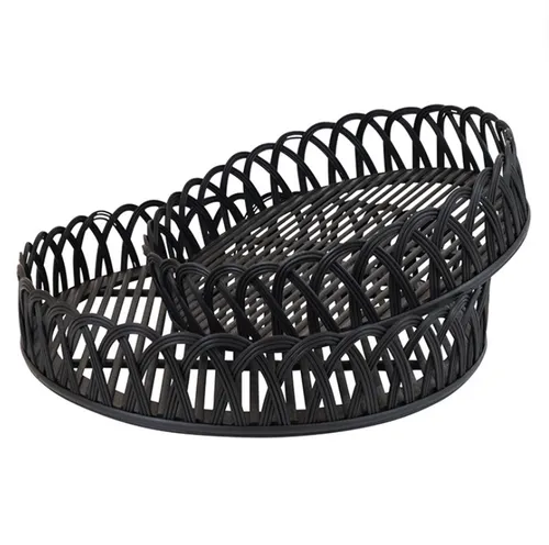 Black Bamboo Round Tray