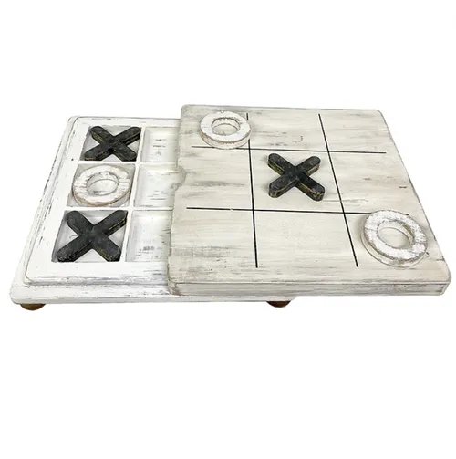 Black wood and nickel tic tac toe