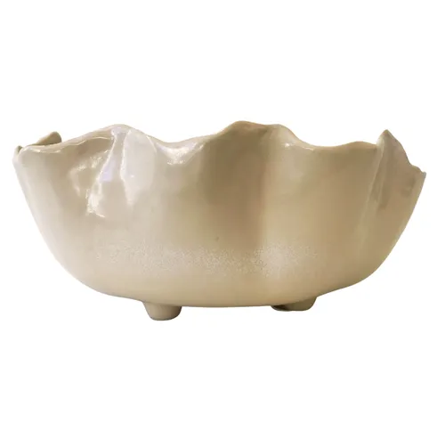 Beige Wave Ceramic Bowl 
