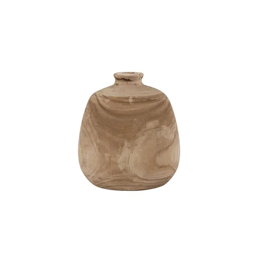 Wood vase narrow neck med