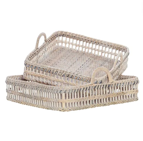 Light Pink Cane Square Tray