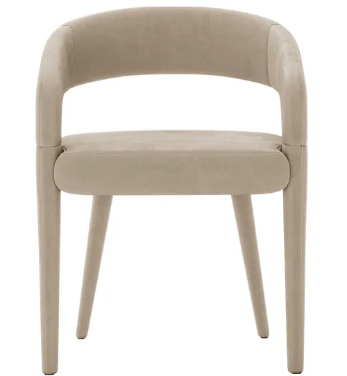 Beige Velvet Dining Chair 