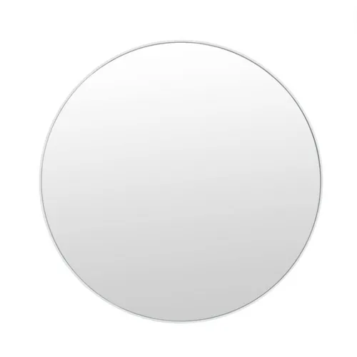 White Round Mirror Metal Frame 90cm