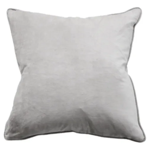 Grey light velvet poly cushion