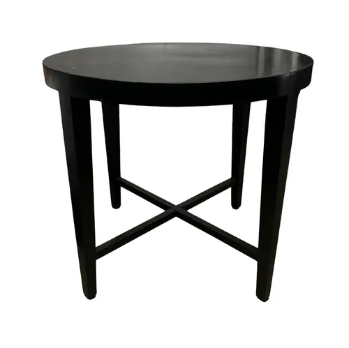 Black Round Wooden Side Table