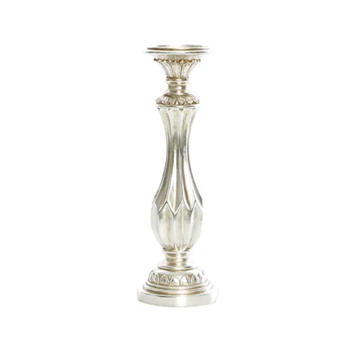 Resin Silver Facet Candle Holder Medium