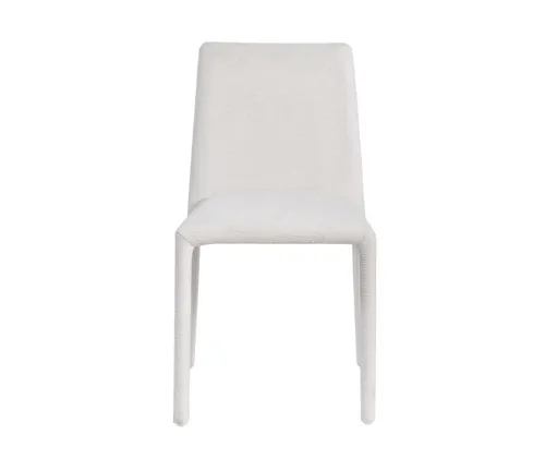 Cream Straight Back Chenille Dining Chair