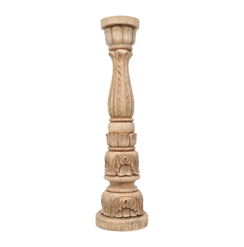 Resin woodgrain candle holder lg