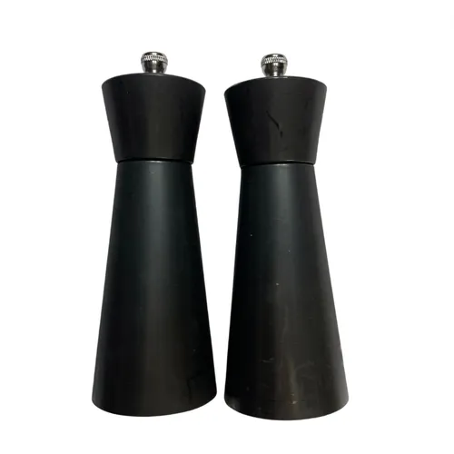 Small Black Salt & Pepper Grinders Set 2