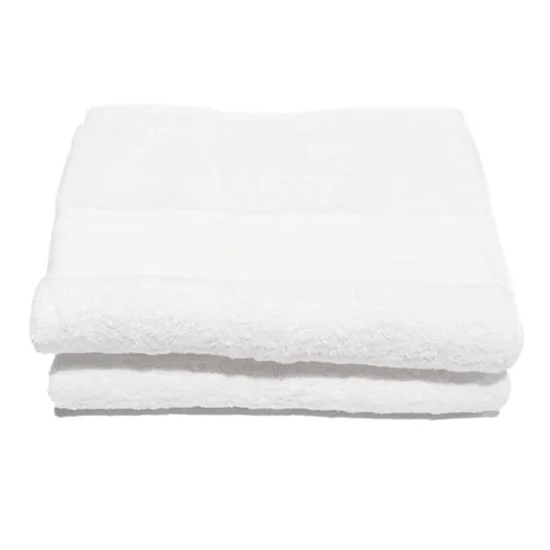 Bath Towel - White with Panel