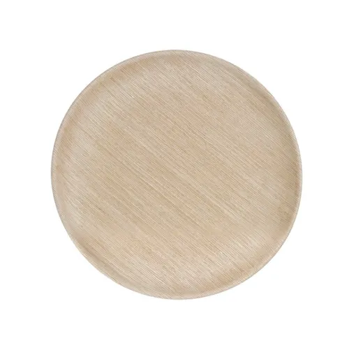 Round mdf blonde wood platter med
