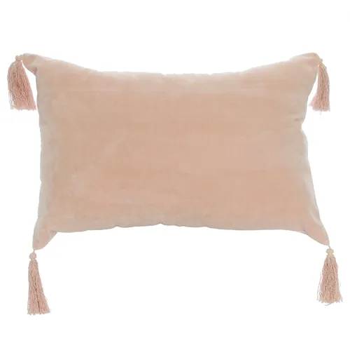 Pink Velvet tassel poly lumber cushion large