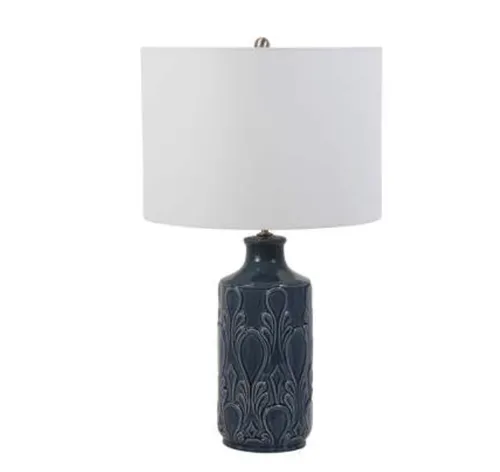 Ceramic dark blue filigree lamp