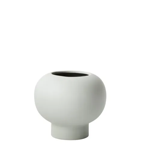 Ceramic grey lumena round vase