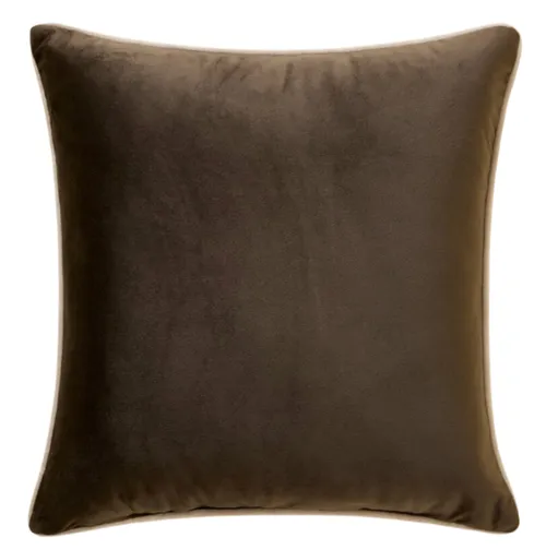 Brown velvet feather cushion