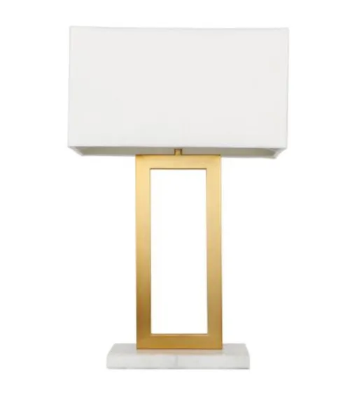 Marble Base, Bronze Square Lamp