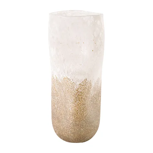 Glass sand two tone vase lge