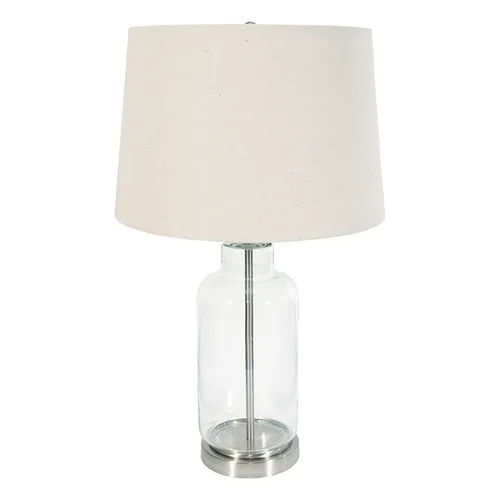 Glass bottle silver base lamp