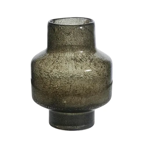 Ara Short Glass Vase Smoke