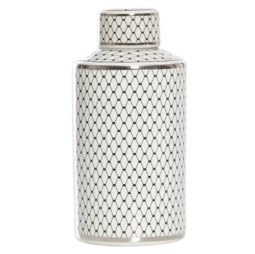 Wht/blk netting ginger jar lge