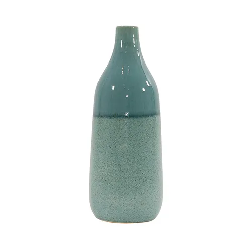 Ceramic blue two tone vase large