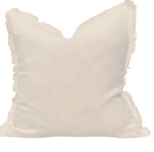 Cream frill feather cushion