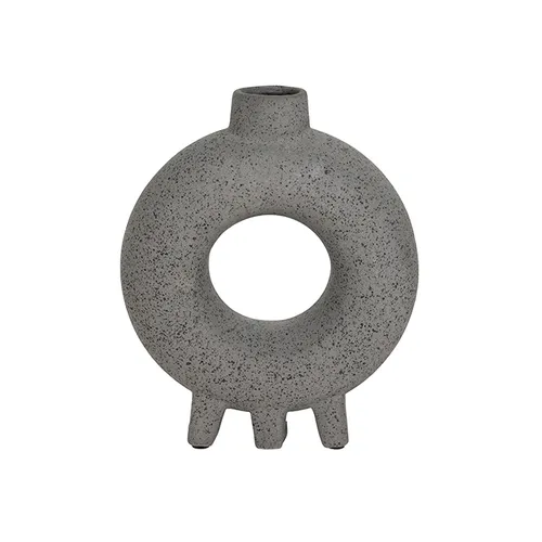 Ceramic grey stone circle vase large
