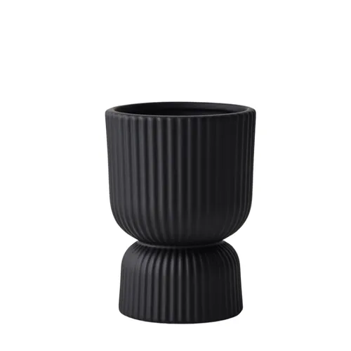 Black Soft Touch Pedestal Vase