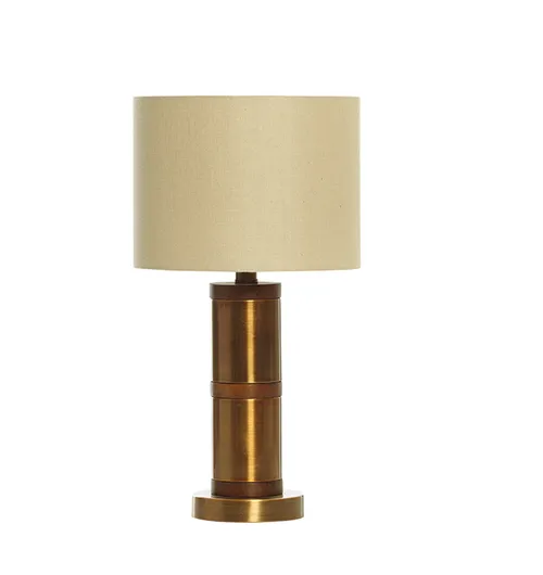 Metal brass with wooden band lamp