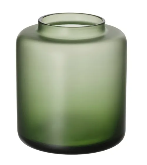 Glass green frosted vase