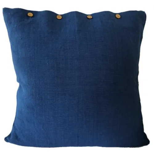 Blue Navy with buttons poly Euro cushion