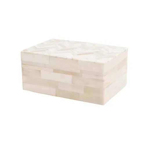 Bone inlay herringbone box