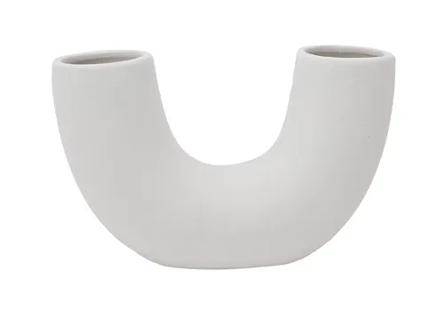 Ceramic white u-shaped vase