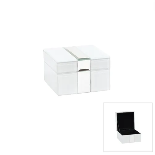 Silver white mirror jewel box