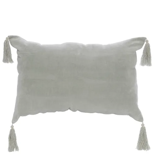 Grey Velvet tassel poly lumber cushion large