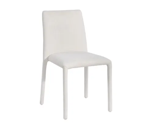 Cream Straight Back Chenille Dining Chair