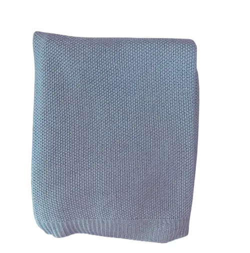 Blue Knitted throw 
