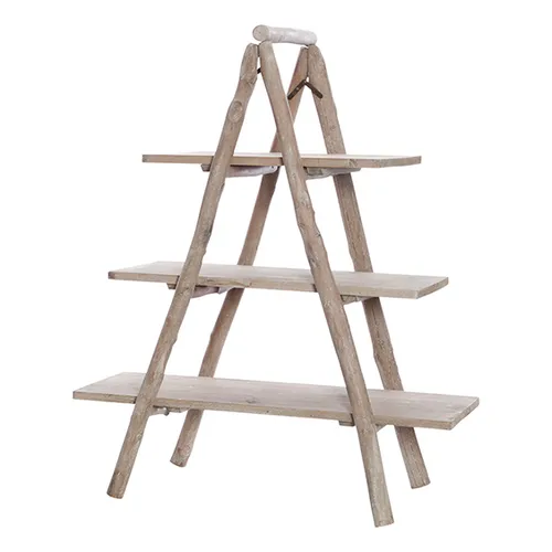 Light timber 3 tier a frame shelf