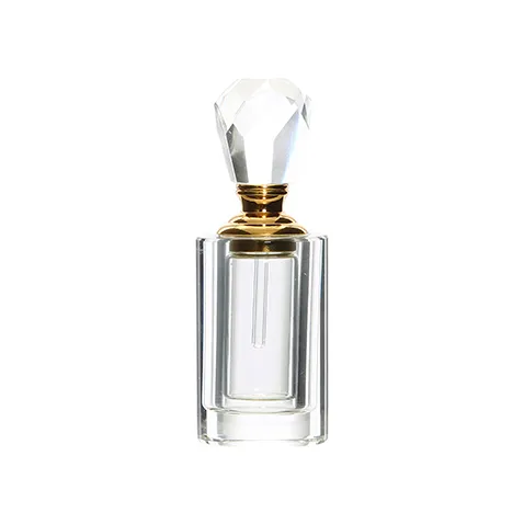 Glass gold trim perfume bottle
