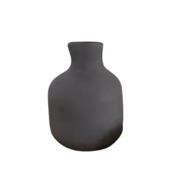 Ceramic grey dark bottle vase 
