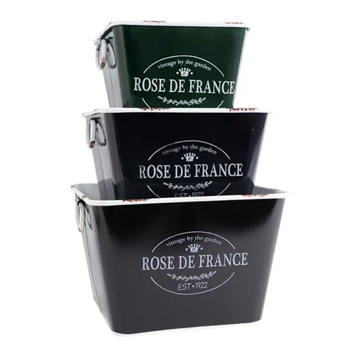 French Metal Buckets Set 3